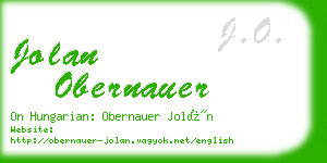 jolan obernauer business card